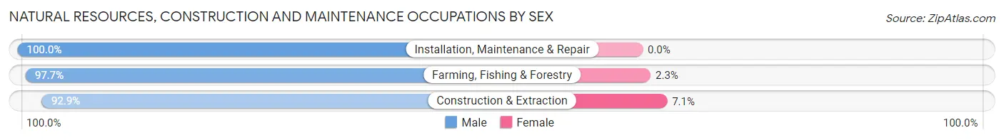 Natural Resources, Construction and Maintenance Occupations by Sex in Zip Code 80654