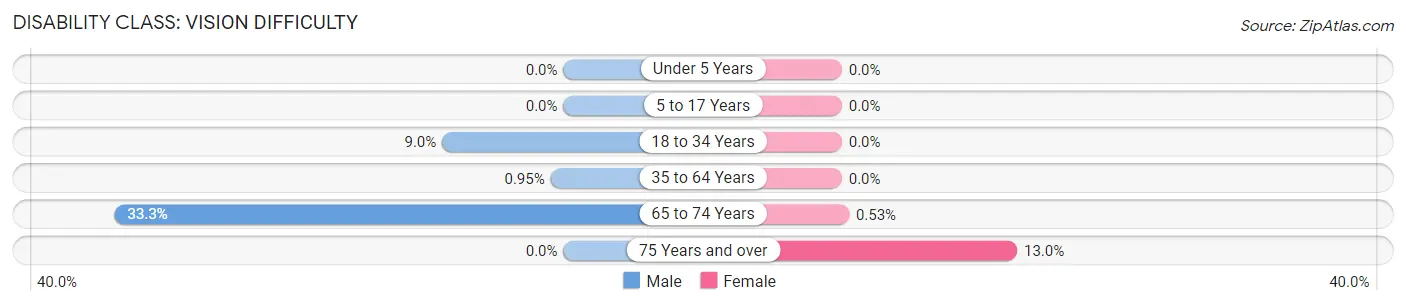 Disability in Zip Code 80758: <span>Vision Difficulty</span>