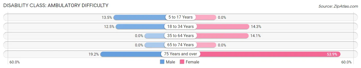 Disability in Zip Code 80805: <span>Ambulatory Difficulty</span>