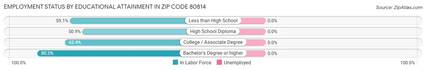 Employment Status by Educational Attainment in Zip Code 80814