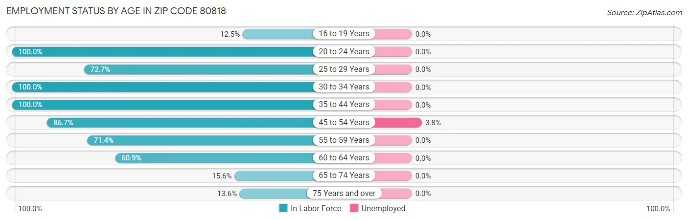 Employment Status by Age in Zip Code 80818