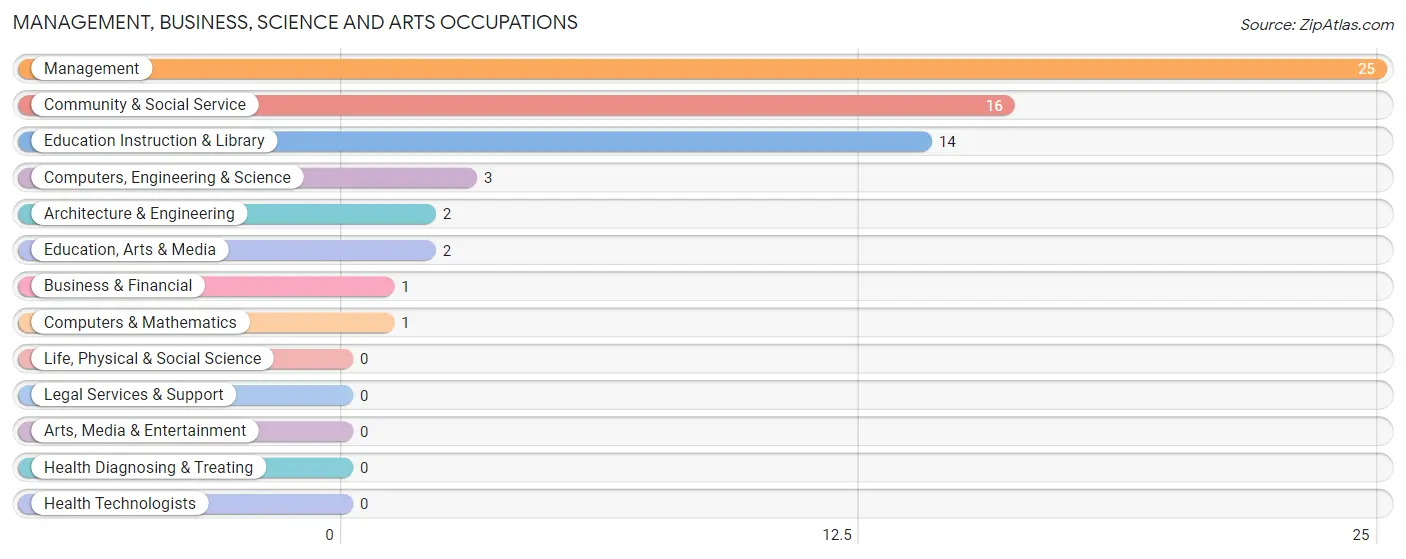 Management, Business, Science and Arts Occupations in Zip Code 80822