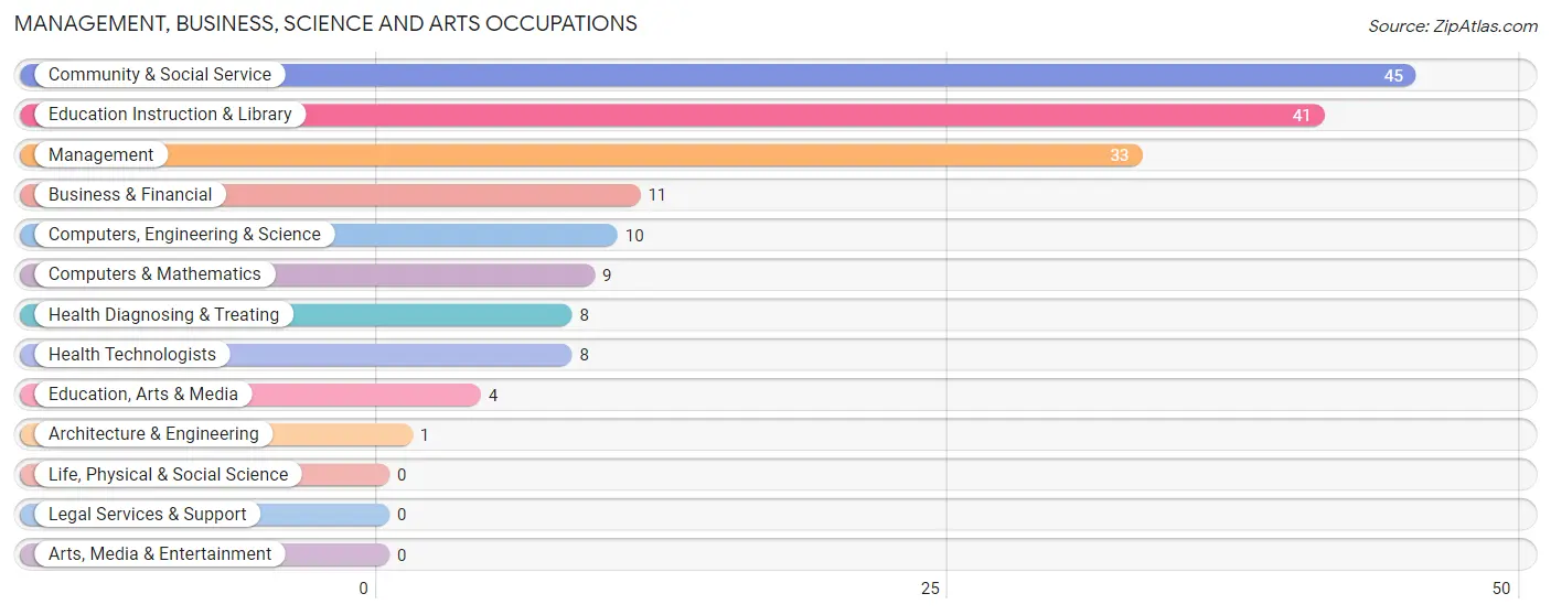 Management, Business, Science and Arts Occupations in Zip Code 80864