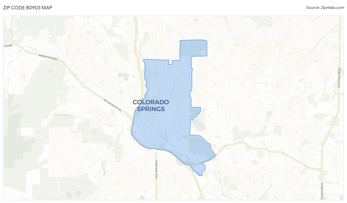 Zip Code 80903 Map