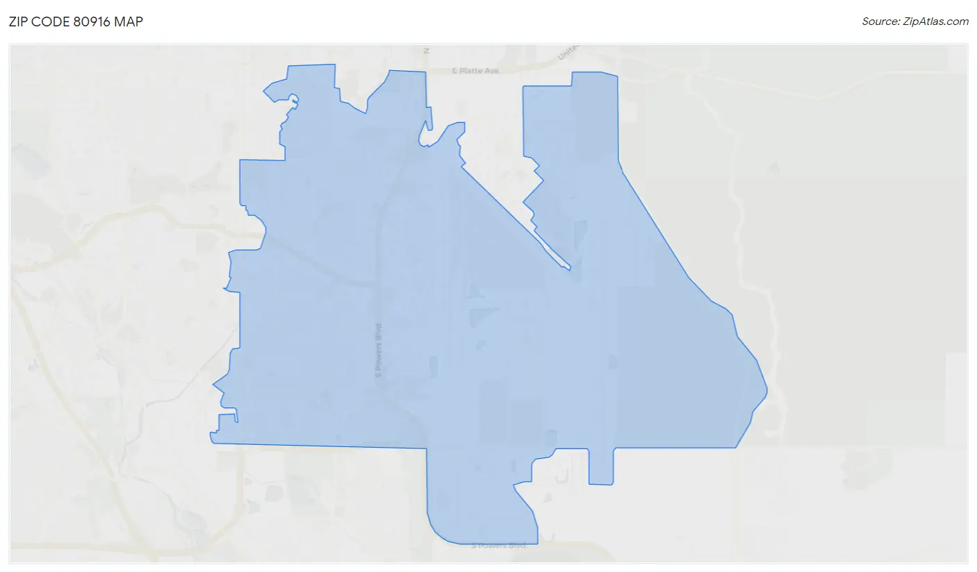 Zip Code 80916 Map