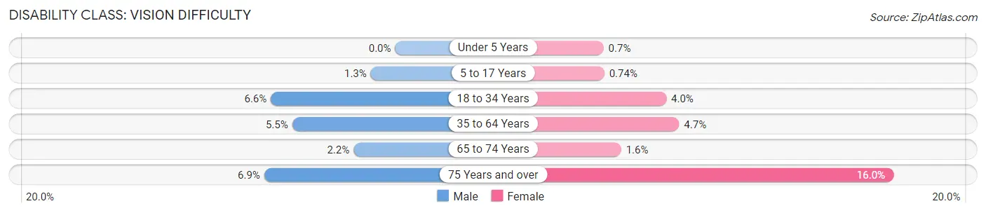 Disability in Zip Code 80916: <span>Vision Difficulty</span>