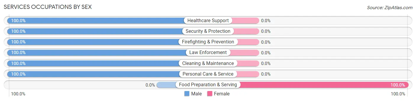 Services Occupations by Sex in Zip Code 80926