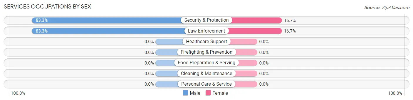 Services Occupations by Sex in Zip Code 81059