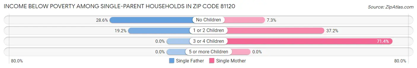 Income Below Poverty Among Single-Parent Households in Zip Code 81120