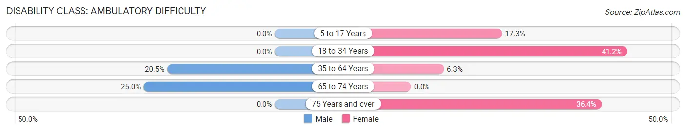 Disability in Zip Code 81136: <span>Ambulatory Difficulty</span>