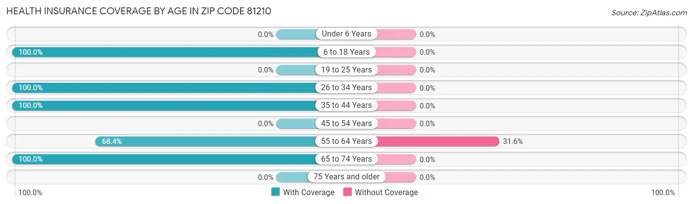 Health Insurance Coverage by Age in Zip Code 81210