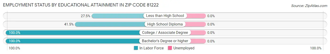 Employment Status by Educational Attainment in Zip Code 81222