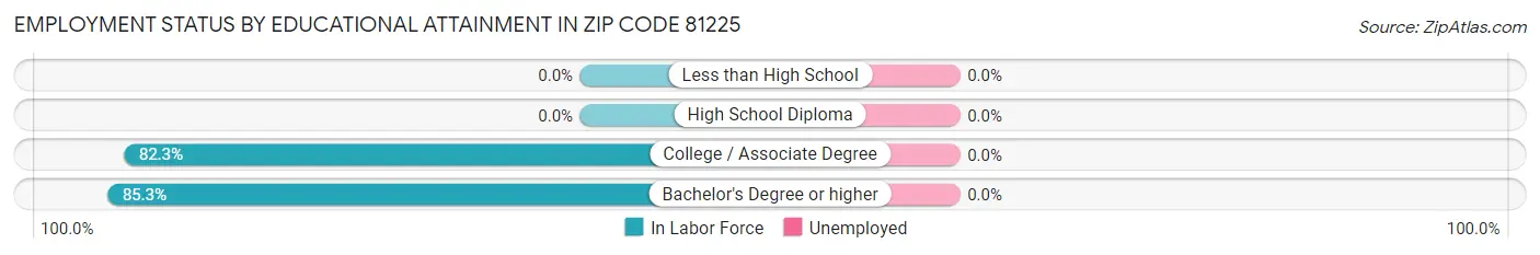 Employment Status by Educational Attainment in Zip Code 81225