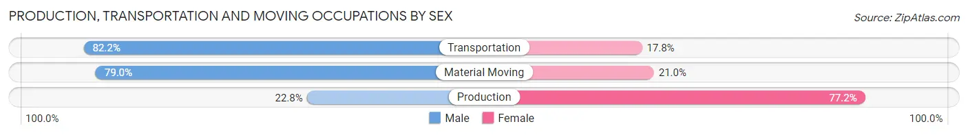 Production, Transportation and Moving Occupations by Sex in Zip Code 81230