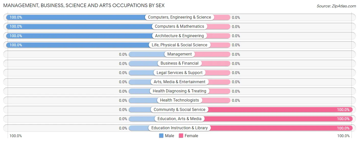 Management, Business, Science and Arts Occupations by Sex in Zip Code 81251