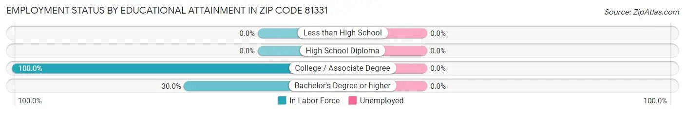 Employment Status by Educational Attainment in Zip Code 81331