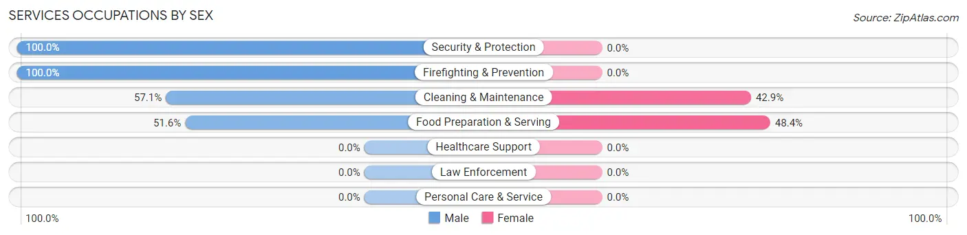 Services Occupations by Sex in Zip Code 81433