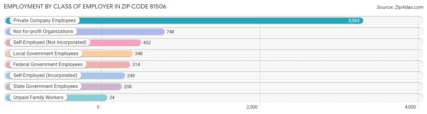 Employment by Class of Employer in Zip Code 81506