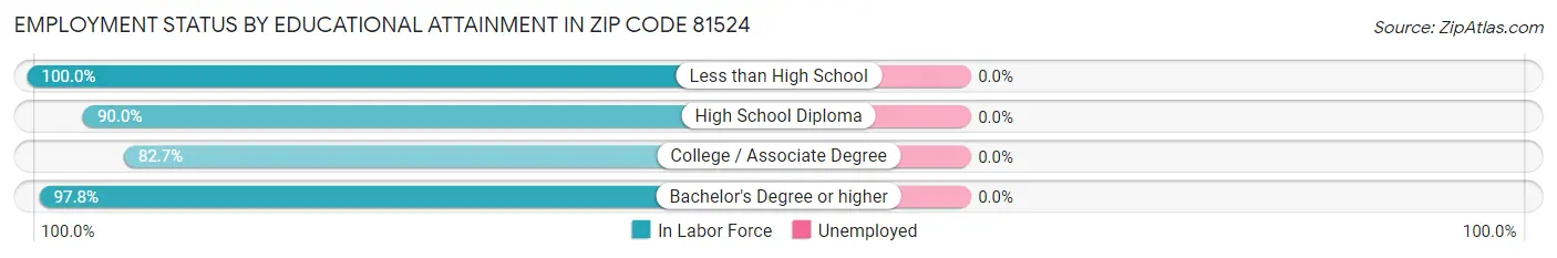 Employment Status by Educational Attainment in Zip Code 81524