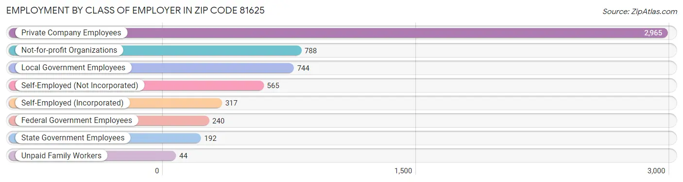 Employment by Class of Employer in Zip Code 81625