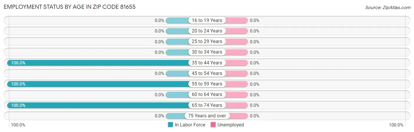 Employment Status by Age in Zip Code 81655