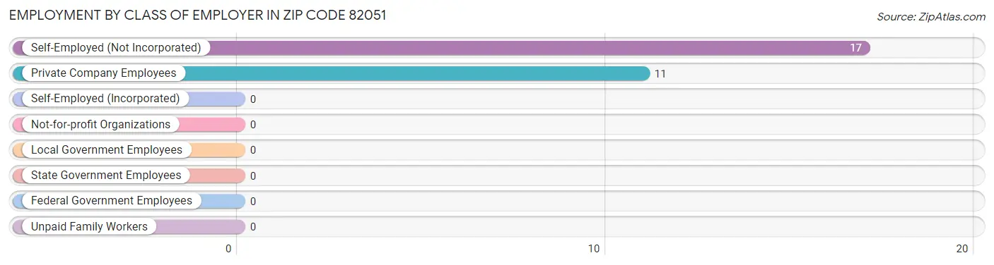 Employment by Class of Employer in Zip Code 82051