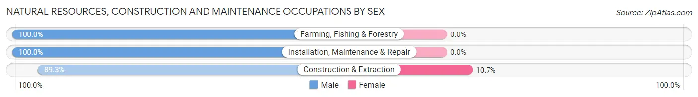 Natural Resources, Construction and Maintenance Occupations by Sex in Zip Code 82515