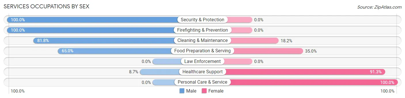 Services Occupations by Sex in Zip Code 82637