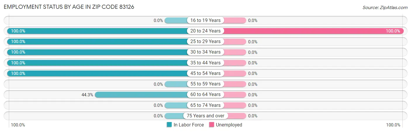 Employment Status by Age in Zip Code 83126