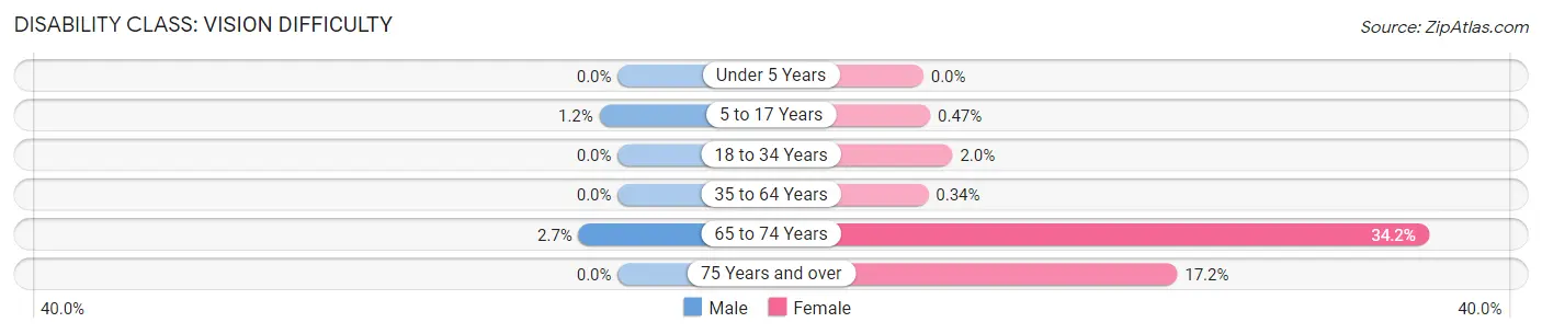 Disability in Zip Code 83210: <span>Vision Difficulty</span>