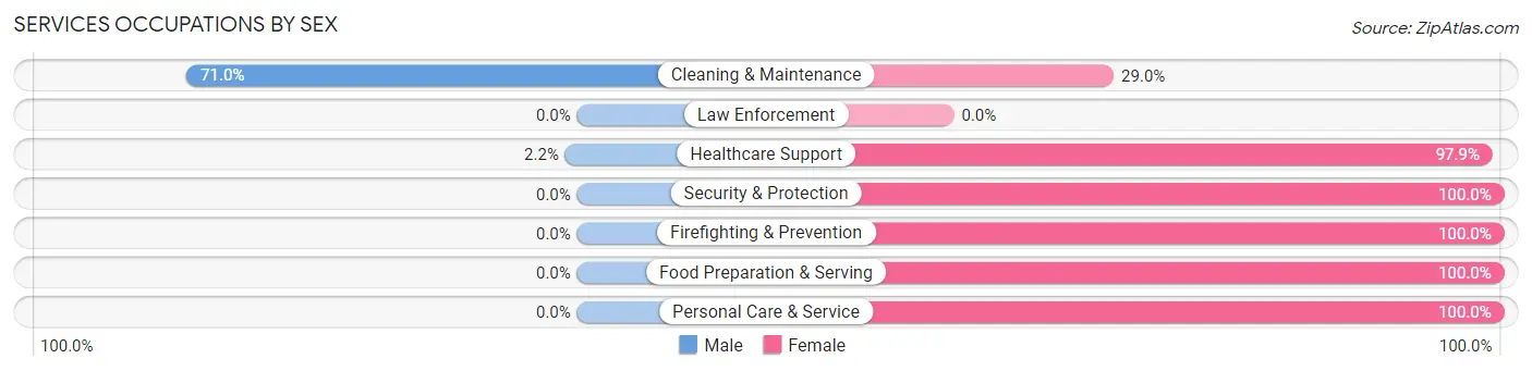 Services Occupations by Sex in Zip Code 83241