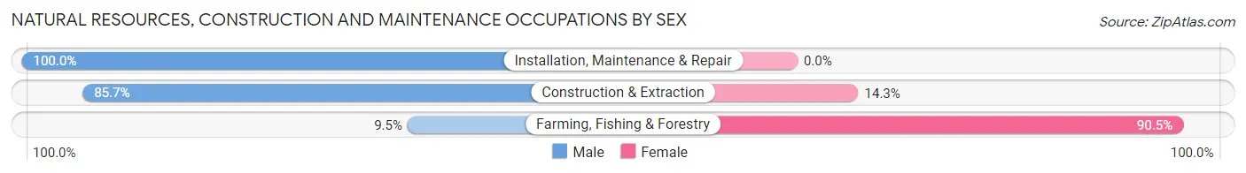 Natural Resources, Construction and Maintenance Occupations by Sex in Zip Code 83436