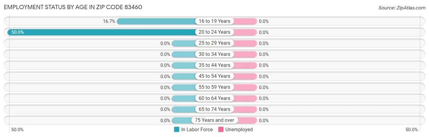 Employment Status by Age in Zip Code 83460