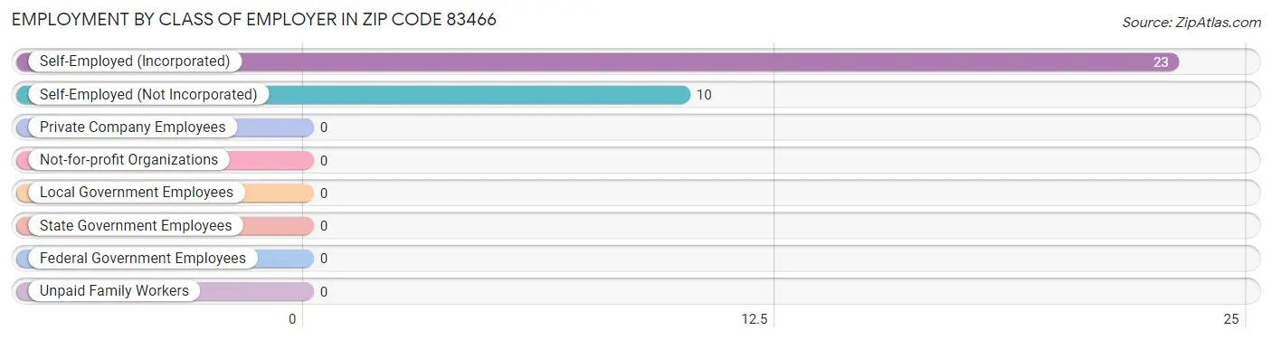 Employment by Class of Employer in Zip Code 83466