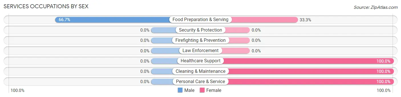 Services Occupations by Sex in Zip Code 83656