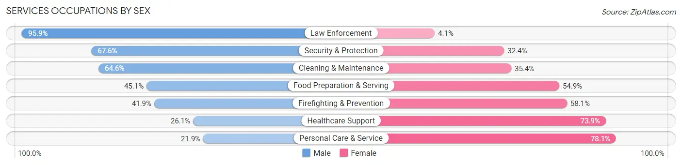 Services Occupations by Sex in Zip Code 84010