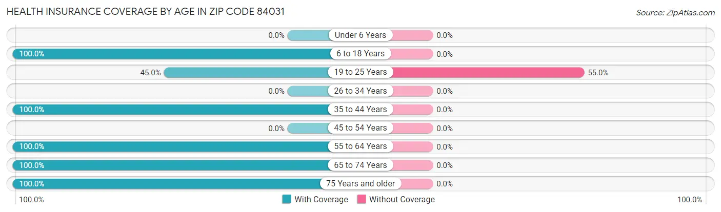 Health Insurance Coverage by Age in Zip Code 84031
