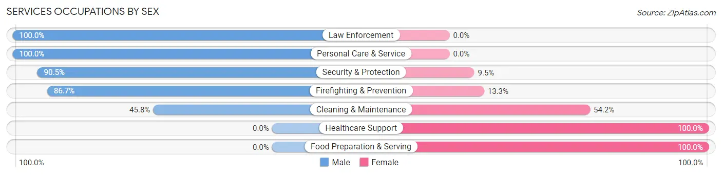 Services Occupations by Sex in Zip Code 84033