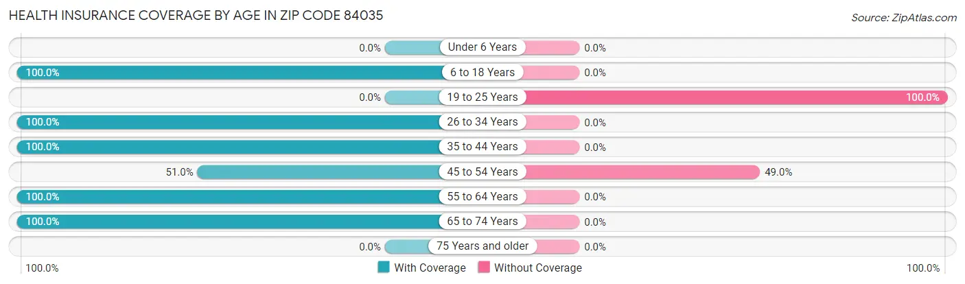Health Insurance Coverage by Age in Zip Code 84035