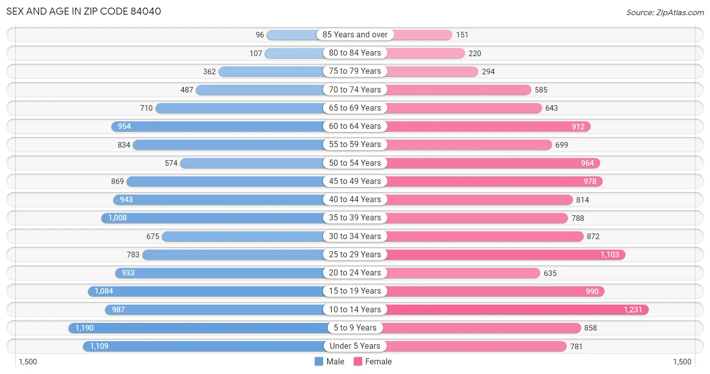 Sex and Age in Zip Code 84040