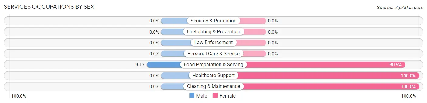 Services Occupations by Sex in Zip Code 84052