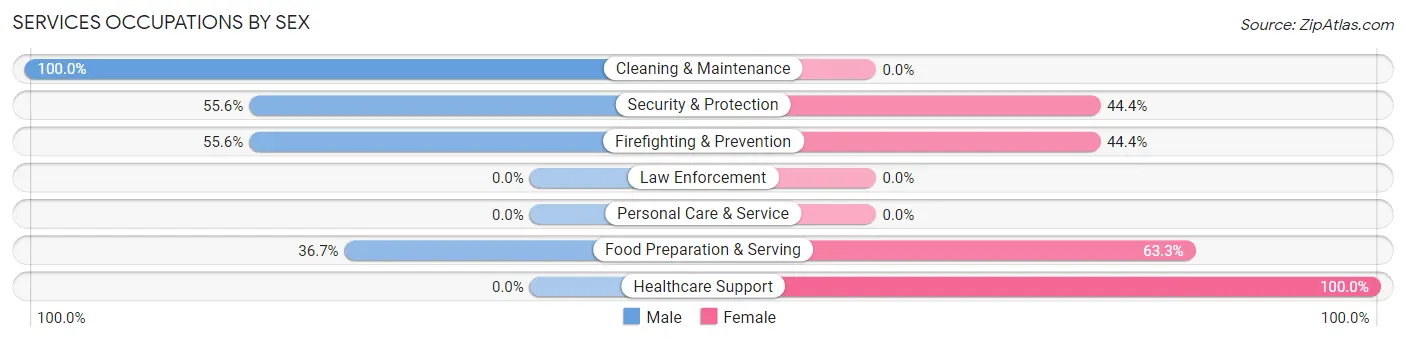 Services Occupations by Sex in Zip Code 84307