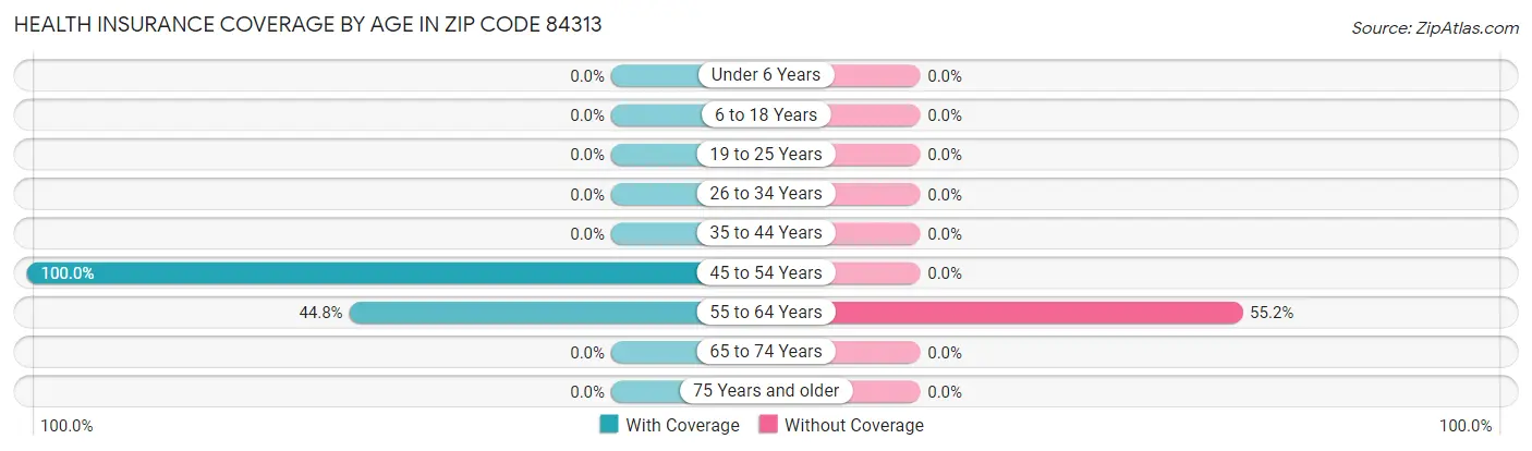 Health Insurance Coverage by Age in Zip Code 84313