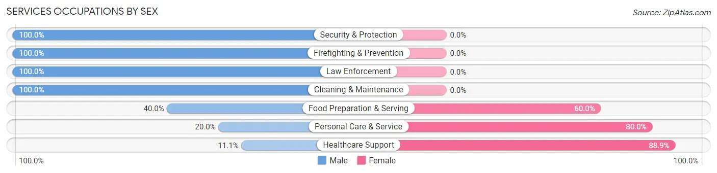 Services Occupations by Sex in Zip Code 84317