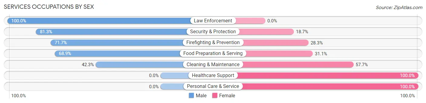 Services Occupations by Sex in Zip Code 84337