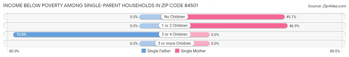 Income Below Poverty Among Single-Parent Households in Zip Code 84501