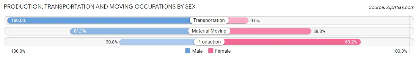 Production, Transportation and Moving Occupations by Sex in Zip Code 84537