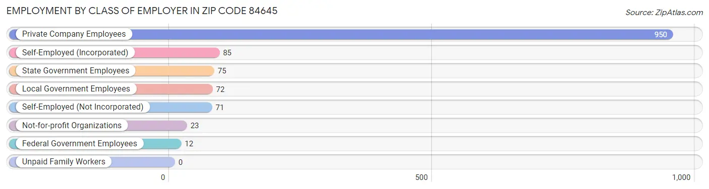 Employment by Class of Employer in Zip Code 84645