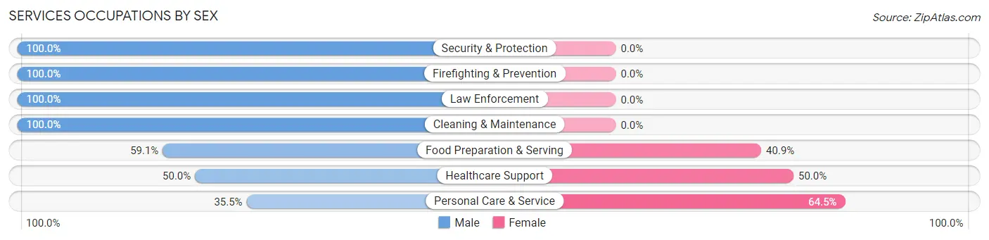 Services Occupations by Sex in Zip Code 84662