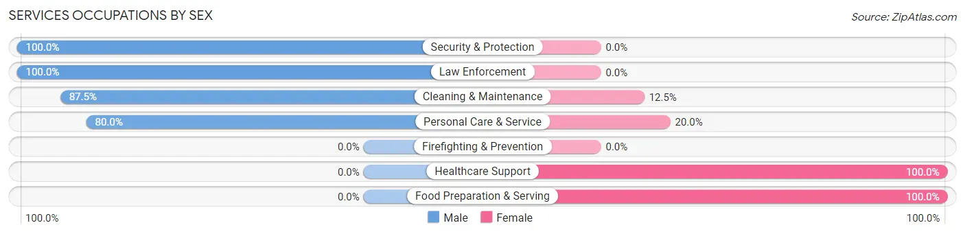 Services Occupations by Sex in Zip Code 84739